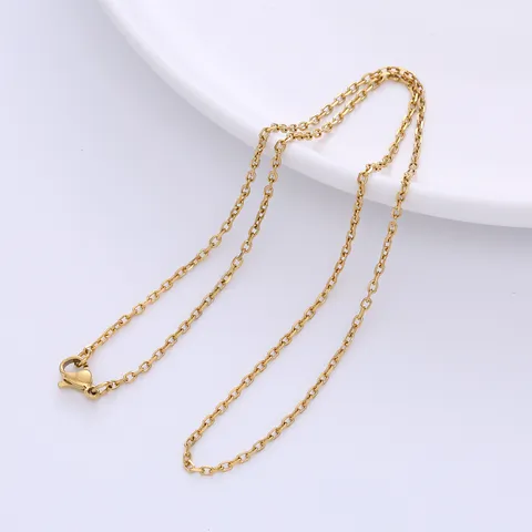 Minimalist Stainless Steel Cross Chain Necklace For Women Men Gold Silver Plated Cut Surface Thin Clavicle Bare Chain Jewelry Accessory