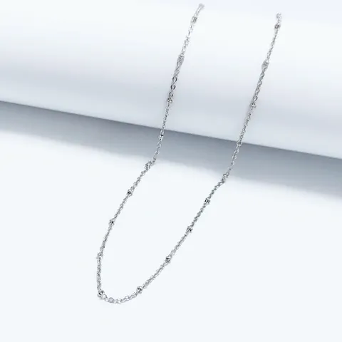 Stainless Steel Satellite Chain Necklace Minimalist Polished Beaded Cross Chain For Women Men DIY Pendant Necklace Jewelry