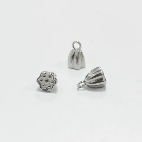 Stainless Steel Lotus Pod Bud Pendants For DIY Jewelry Making Accessories Gold Silver Metallic Lotus Flower Charms Traditional Crafting Jewelry Findings