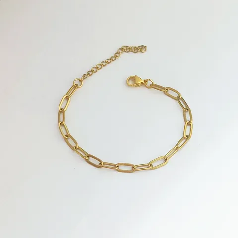 Bracciale a Catena a Graffetta in Acciaio Inossidabile Minimalista per Donna Uomo Versatile Placcato Oro Argento Collana a Catena Gioielli di Moda