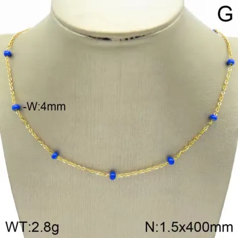 Collana in Acciaio Inossidabile Donna Colorata Smalto Catena Perline Bohémien Dopamina Arcobaleno Girocollo Gioielli Accessori