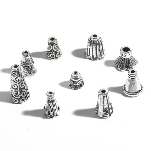 Calottes de Gland en Alliage Argent Antique pour Création Bijoux Cônes Filigranes pour Perles Accessoires Collier DIY