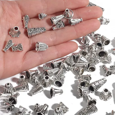 Calottes de Gland en Alliage Argent Antique pour Création Bijoux Cônes Filigranes pour Perles Accessoires Collier DIY