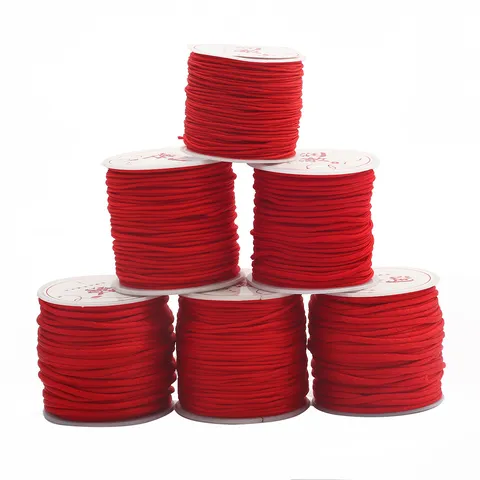 Cordon en Nylon Tressé Rouge Pour La Fabrication de Bijoux DIY Bracelet Noeud Chinois Fait Main Pendentif Collier Accessoire
