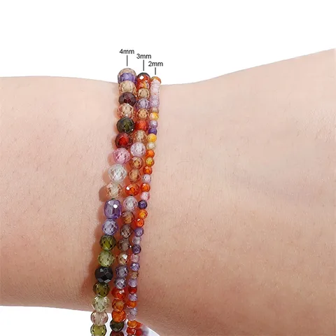Faceted Crystal Zirconia Round Beads For DIY Jewelry Making Necklaces Bracelets Strands Colorful Sparkling Zirconia Beads