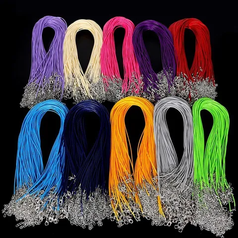 Cordon de Collier en Coton Ciré Réglable Avec Fermoir Mousqueton en Métal et Chaîne d'Extension Pour La Fabrication de Bijoux DIY