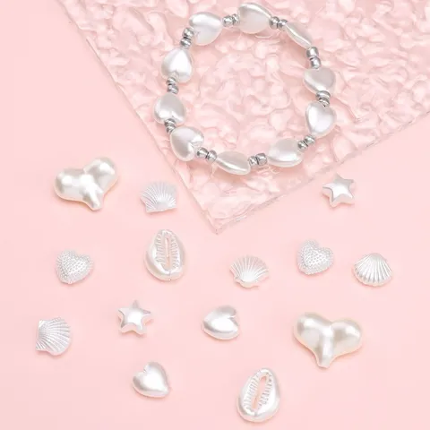ABS Kunstparels Losse Kralen Hart Schelp Ster Vorm DIY Sieraden Armband Ketting Kerstboom Decoratie Knutselmateriaal