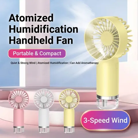 Ventilador de Mano Nebulizador Mini USB Recargable Spray de Agua Humidificador Personal Velocidad Ajustable Exterior