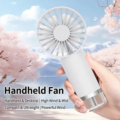 Ventilador de Mano Nebulizador Mini USB Recargable Spray de Agua Humidificador Personal Velocidad Ajustable Exterior