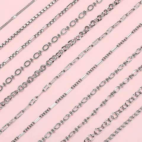 Stainless Steel DIY Jewelry Chain Sunflower Lips 8-Shape Link Necklace Bracelet Extension Clavicle Chain Accessories For Jewelry Making