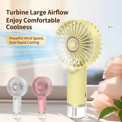 Hand-Sprühventilator USB Wiederaufladbar Mini Tragbarer Wassersprühventilator 3 Geschwindigkeiten Leiser Kühler Für Reisen