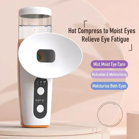 Eye Massager Silicone Steam Atomization Hot Compress Rechargeable Eye Steamer Contrast Color Treatment Beauty Tool For Unisex