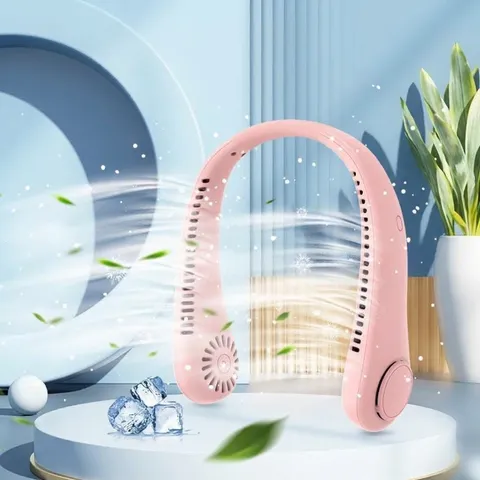 Ventilatore da Collo Senza Pale Portatile USB Ricaricabile Ventilatore Personale Indossabile 3 Velocità Silenzioso Pieghevole Mini Ventilatore di Raffreddamento per Esterni Viaggi Casa Ufficio