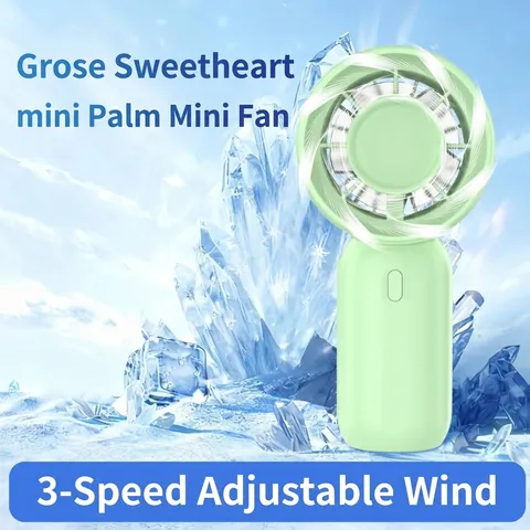 Handventilator Mini USB Wiederaufladbar Tragbarer Taschenventilator Einstellbare Kühlstufen für Outdoor Reise Sommer Schreibtisch Studenten Kleiner Ventilator