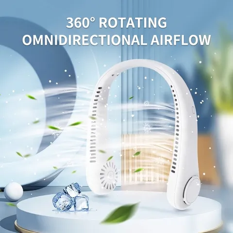 Tragbarer Flügelloser Halsventilator USB Wiederaufladbar Leiser Persönlicher Tragbarer Ventilator 3 Stufen Kühlventilator Für Outdoor Reisen Büro