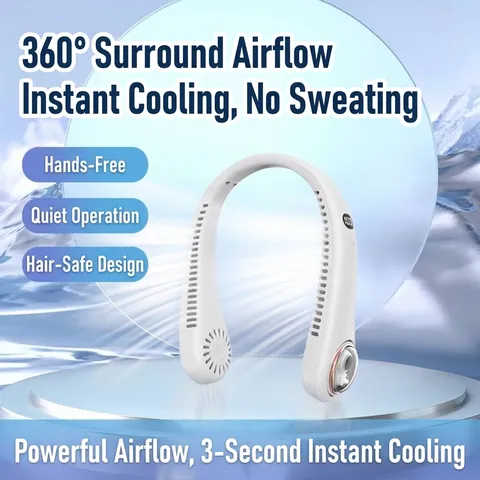 Halsventilator Blattlos Mit LED Digitalanzeige USB Wiederaufladbar Astronaut Weltraumkapsel Tragbarer Ventilator Für Outdoor Büro