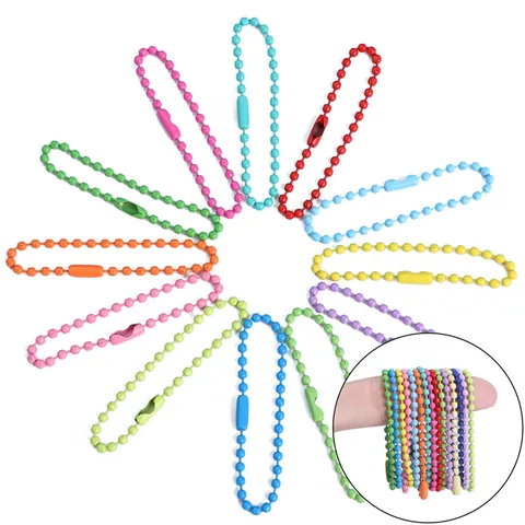 Colorful Painted Iron Ball Chains With Matching Connectors For DIY Keychains And Pendant Jewelry Making Accessories Handmade Craft Materials