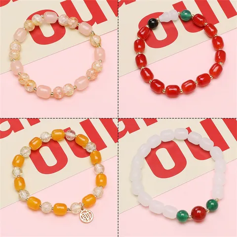 8x10mm Glass Imitation Jade Date Beads Cylindrical Loose Beads For DIY Jewelry Making Necklace Bracelet Handmade Accessories