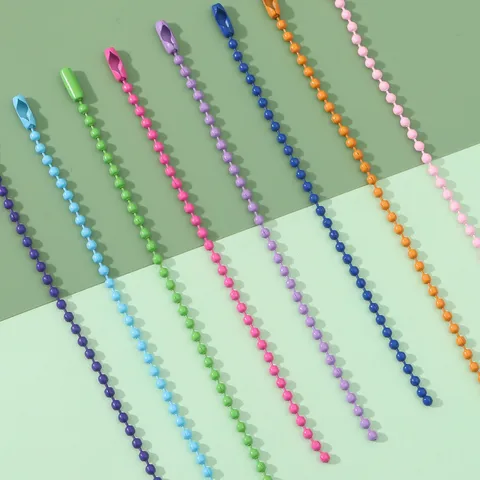 Colorful Painted Metal Bead Chains For Keychain DIY Jewelry Making Pendant Tag Chain Accessories Handmade Craft Finding