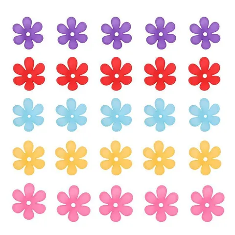Acrylic Frosted Translucent Six-Petal Flower Beads 20mm DIY Hairpin Jewelry Making Accessories Craft Findings