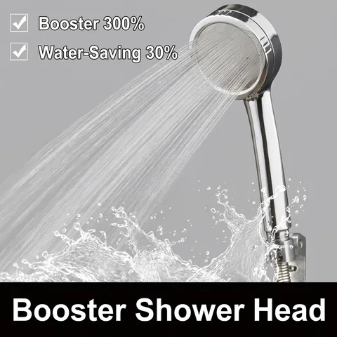 High Pressure Handheld Shower Head With Filter Cotton Pressurized Water Saving Chrome Plated ABS Bathroom Spray Nozzle