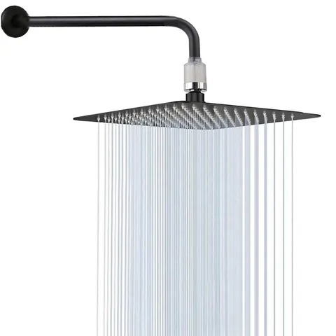 8 Inch Square Stainless Steel Rainfall Shower Head Set With 30cm Extension Arm And Filter High Pressure Bathroom Shower Head