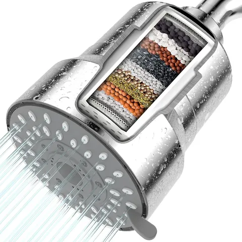 Juego de Cabezal de Ducha de Filtración Moderno de ABS Galvanizado Multimodo Alta Presión Purificador de Agua Cabezal de Pulverización Integrado Accesorios de Baño