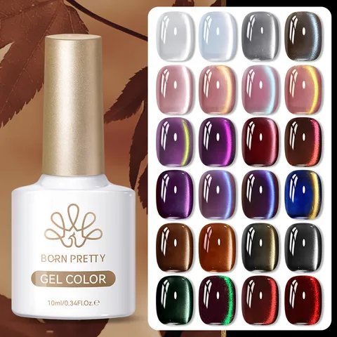 BORN PRETTY Cat Eye Gel Nail Polish Crystal Magnetic Soak Off Polish Sparkling Aurora Shimmer Gel For Women Salon DIY Manicure
