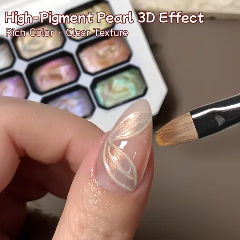 Nine-Grid Aurora Pearl Nail Art Gel 3D Painting Gel Macaron Iridescent Shimmer Solid Cream Gel For DIY Manicure Decoration