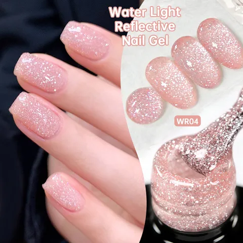 Esmalte de Uñas en Gel Reflectante LILY'CUTE Soak Off UV LED Gel con Brillo Efecto Luz de Agua para Mujeres