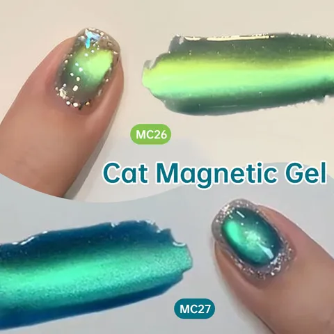 LILY'CUTE 7ml Vernis Gel Magnétique Oeil de Chat Paillettes Perles de Verre UV LED Soak Off Art des Ongles
