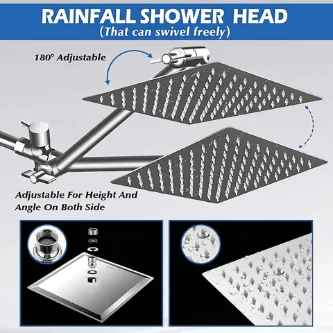 Modern American Shower System Set Rainfall Shower Head With Handheld Spray And Spray Gun Stainless Steel Copper Shower Combo For Bathroom Decor
