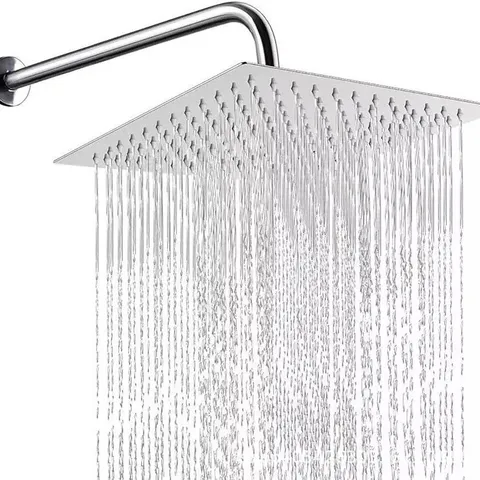 Stainless Steel Rainfall Shower Head Ultra Thin High Pressure Square Round Top Spray Showerhead With Extension Arm Bathroom Accessories