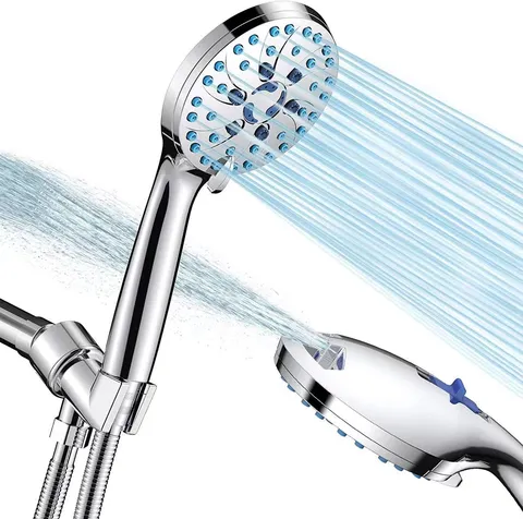 American Style High Pressure Handheld Shower Head With Bracket Hose Combo Multi Function Round Bathroom Showerhead Spray Combo