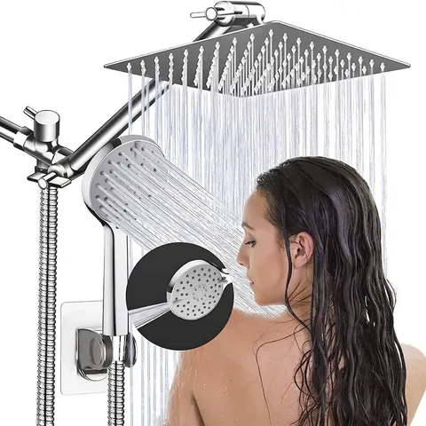 Modern American Shower System Set Rainfall Shower Head With Handheld Spray And Spray Gun Stainless Steel Copper Shower Combo For Bathroom Decor