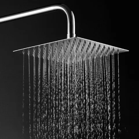 Stainless Steel Rainfall Shower Head Pressurized High Flow Water Saving Top Spray Bathroom Showerhead Round Square Bathroom Fixture