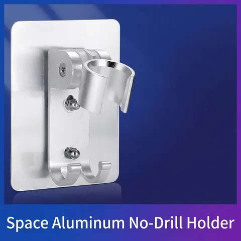 Adjustable Shower Head Holder Wall Mount Adhesive No Drill Bathroom Handheld Showerhead Bracket Spray Holder Base Accessories