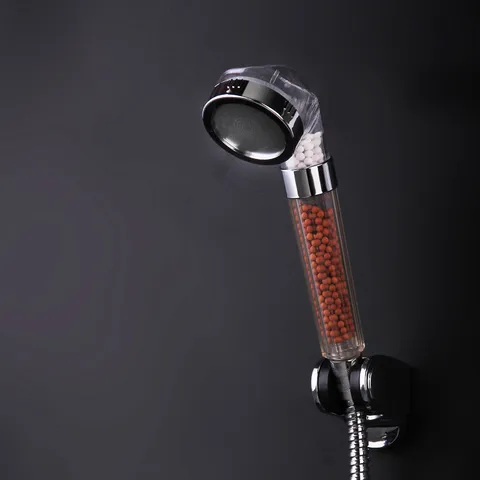 Ionic Filtration Shower Head High Pressure Water Saving Handheld Showerhead For Bathroom ABS Clear Silver Filter Shower Spray Head