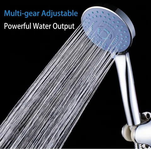 5 Modes High Pressure Handheld Shower Head Set Multi-functional ABS Chrome Bathroom Spray Nozzle For Hotel Home Rain Massage