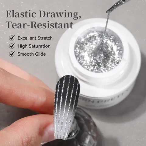BORN PRETTY Semi-Solid Spider Nail Gel High Elasticity Sparkling Polish Painting Drawing Gel For DIY Nail Art Decoration