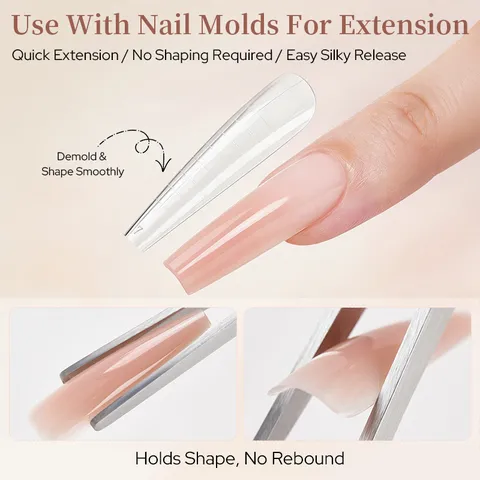 BORN PRETTY Gel d'Extension d'Ongles 8-en-1 15ml Rose Laiteux Blanc Builder Gel Pour Extension Rapide Renforcement Façonnage Gel Ongles