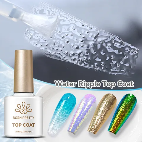 Top Coat Senza Risciacquo Effetto Onde d'Acqua Smalto Gel 3D Trasparente Gel Resina Modellante per Saloni Professionali Donna