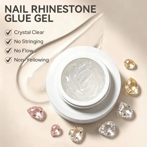 Born Pretty Stevige Gelei Strass Lijm No Wipe Nagel Gel Polish Transparant Niet Vloeiend Edelsteen Lijm Voor Nail Art Decoratie