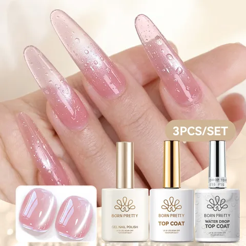 Top Coat Goutte d'Eau Pour Nail Art Fruits d'Été Clair 3D Vernis Gel Soak Off UV LED Kit de Décoration de Manucure