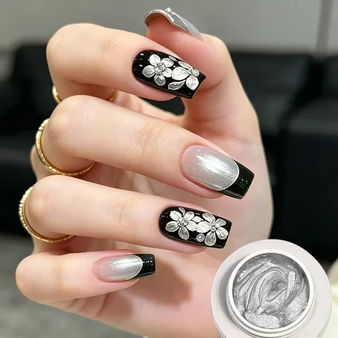 Metalen 3D Reliëf Nail Art Gel No Wipe Metalen Schildergel Voor DIY Textuur Tekenen UV LED Uitgehard Manicure Accessoire