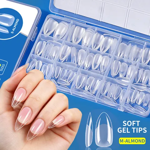 KOSKOE Soft Gel Nail Tips Ultra Thin Seamless Half Matte Full Cover Press On Nails For DIY Manicure Professional Beauty Tools