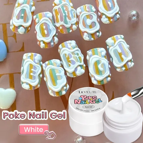 LILY CUTE Poke Nail Gel Artistic 3D Texture Painting Gel UV LED Soak Off Nail Art Lace Wave Pattern Drawing Gel For Professional Manicure Salon