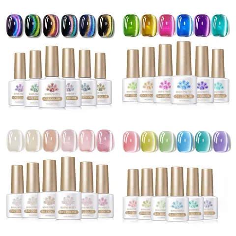 Born Pretty Cat Eye Gel Polish Magnetic Glass Bead Shimmer Transparent Soak Off UV LED Gel Nail Art Decor And Magnet