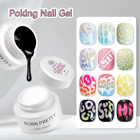 Born Pretty Poking Nail Gel For 3D Nail Art Design Embossed Painting Gel Polish For DIY Manicure Textured Salon Nail Art