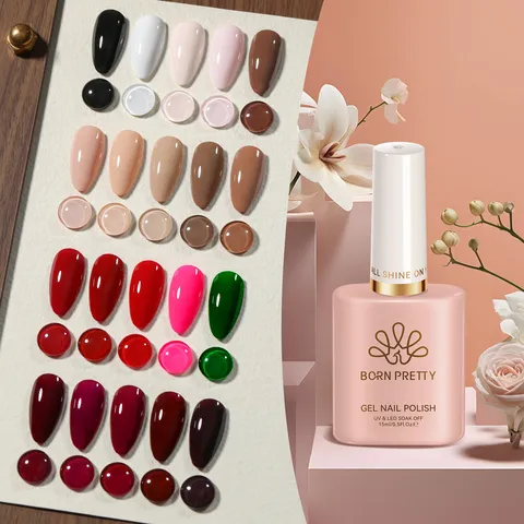 Vernis à Ongles Gel UV LED Professionnel Couleur Unie Soak Off Longue Tenue Manucure Nail Art Finition Brillante Mate DIY